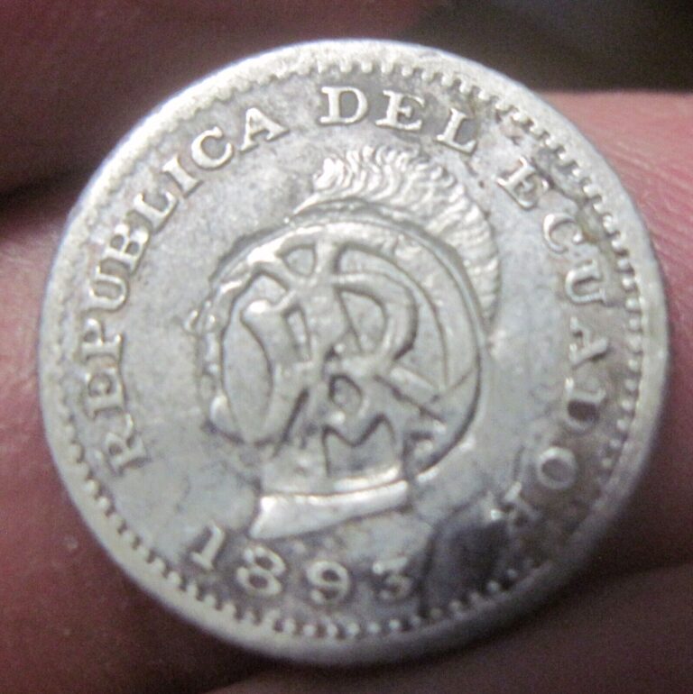 Read more about the article 1893 (ECUADOR) 1/2 DECIMO de SUCRE c/s countermark ISLAND GALAPAGOS