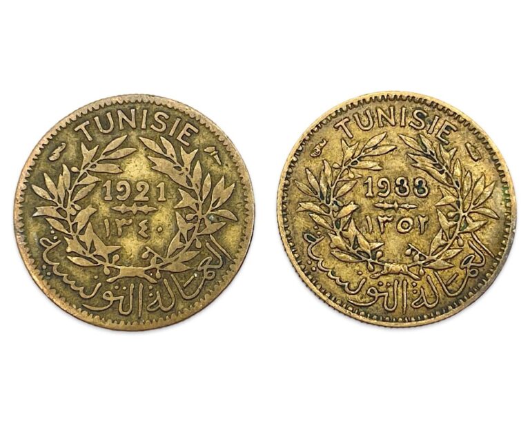 Read more about the article Lot of 2 Tunisia 50 Centimes Coins – 1921 and 1933 – Combined Ship