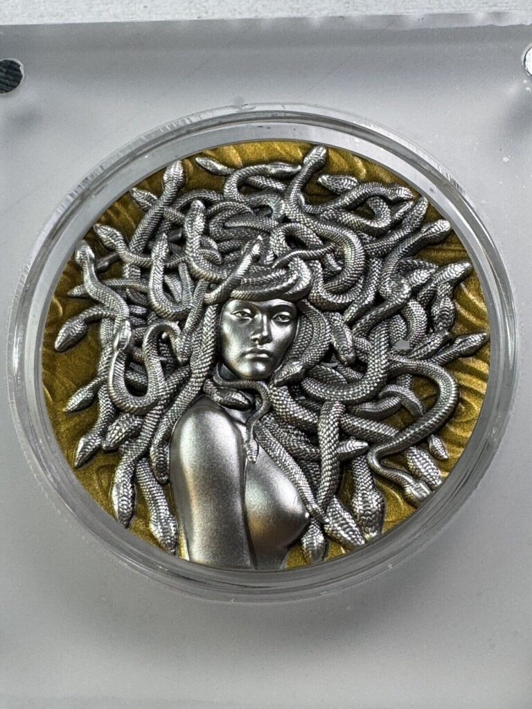 Read more about the article 2025 Gabon 3000 Francs Medusa Large Silver Coin Low Mintage