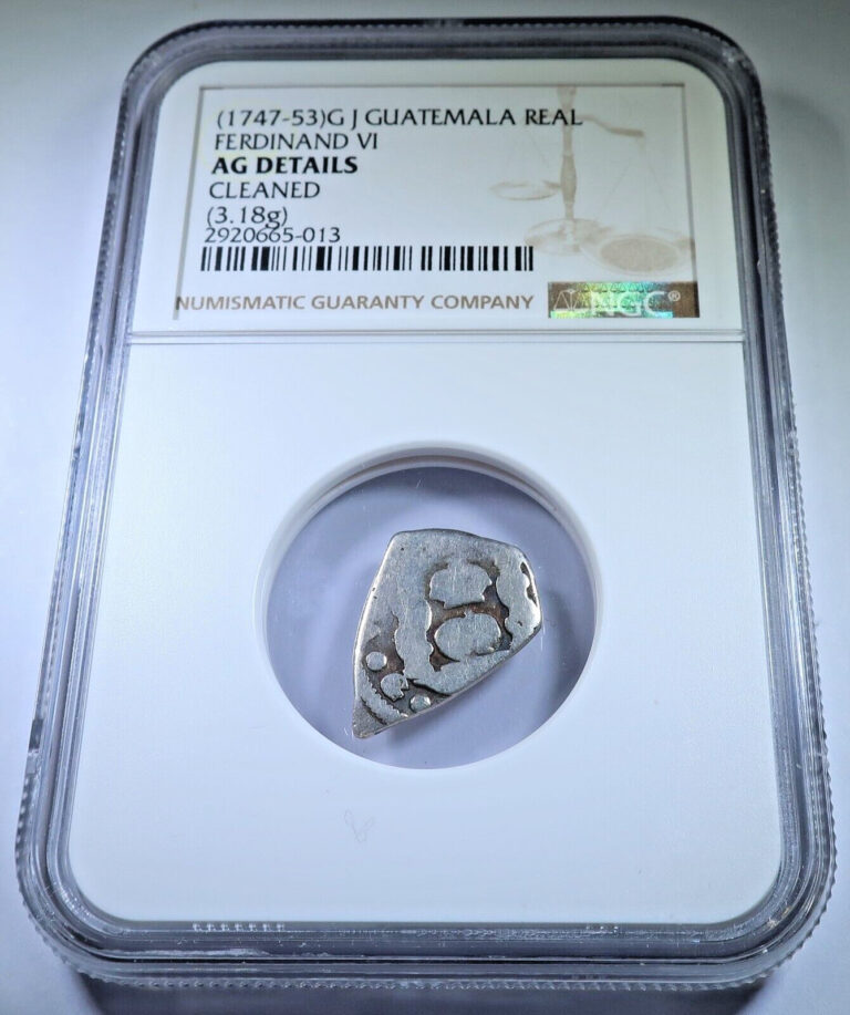 Read more about the article NGC 1700’s Spanish Guatemala Silver 1 Reales Colonial Pirate Treasure Cob Coin