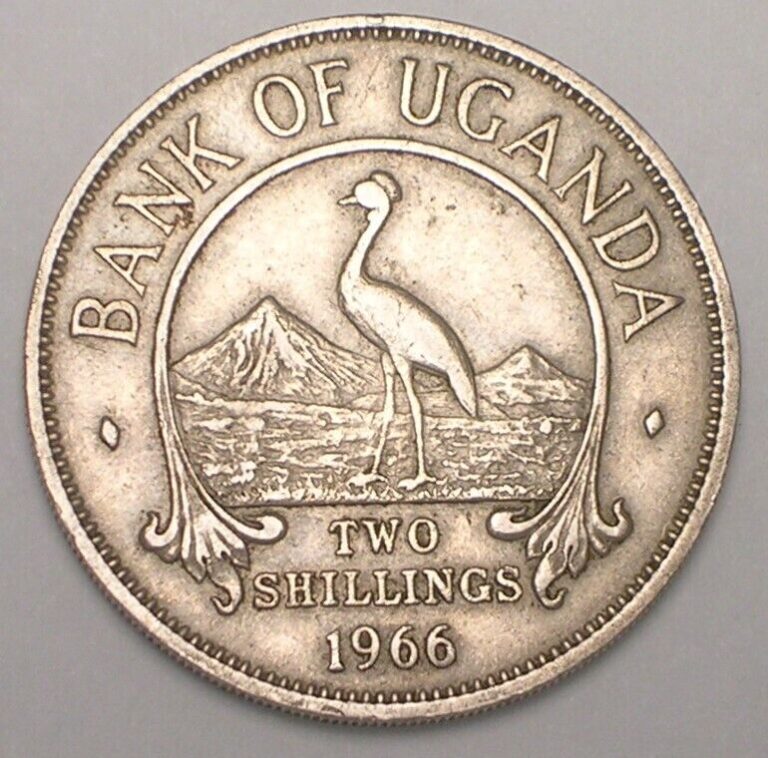 Read more about the article 1966 Uganda Ugandan 2 Shillings Crane Arms Coin VF+