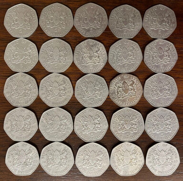 Read more about the article 25 Kenyan KM23 (Circulated) 5 Shillings Coins from Kenya! 🇰🇪 Lot Of 25