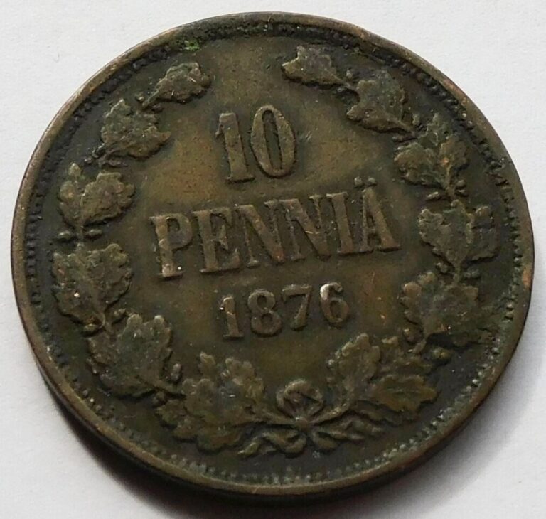 Read more about the article 1876 Finland 10 Pennia  Alexander II coin