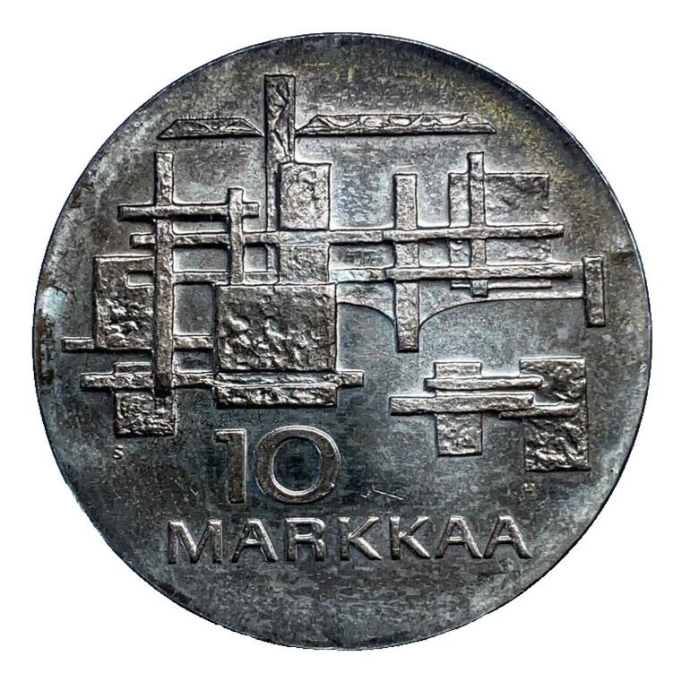 Read more about the article 1967 Finland 10 Markkaa 50th Anniversary of Independence UNC Toned Silver KM#50