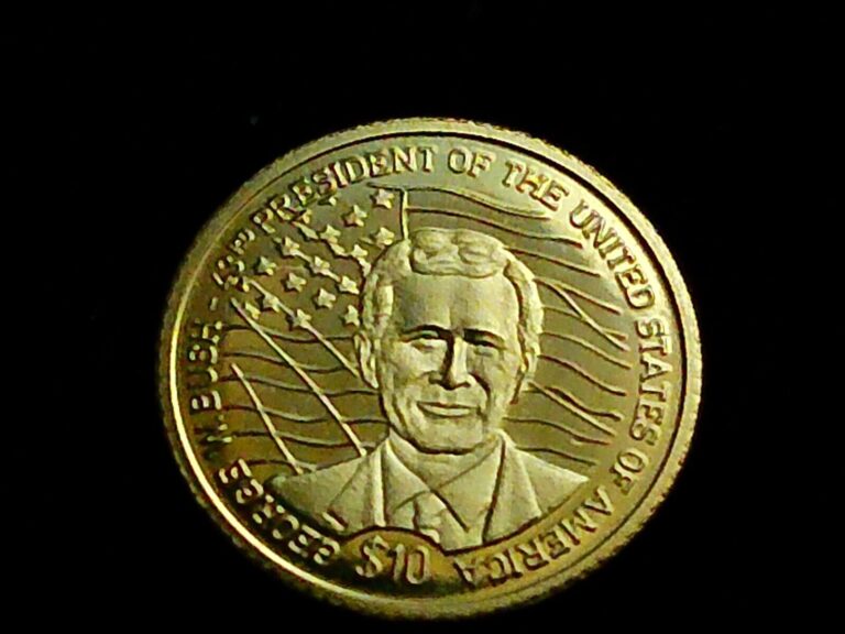 Read more about the article Scarce Liberia 2000 $10 Proof Gold Coin with Cert  George W Bush 20 000 Minted