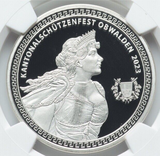 Read more about the article Switzerland 2023 NGC PR68  Swiss Obwalden Shooting Festival Hab-116a  1 Oz Coin