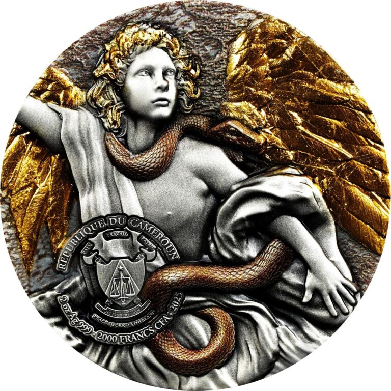 Read more about the article 2025 Cameroon Archangel Raphael 2 oz Silver coin mintage of 199