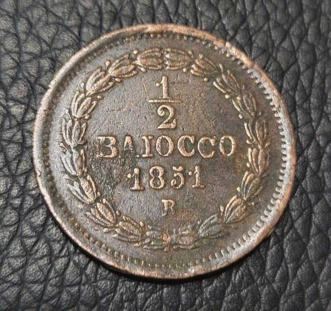 Read more about the article 1851 Vatican City ½ Baiocco Coin