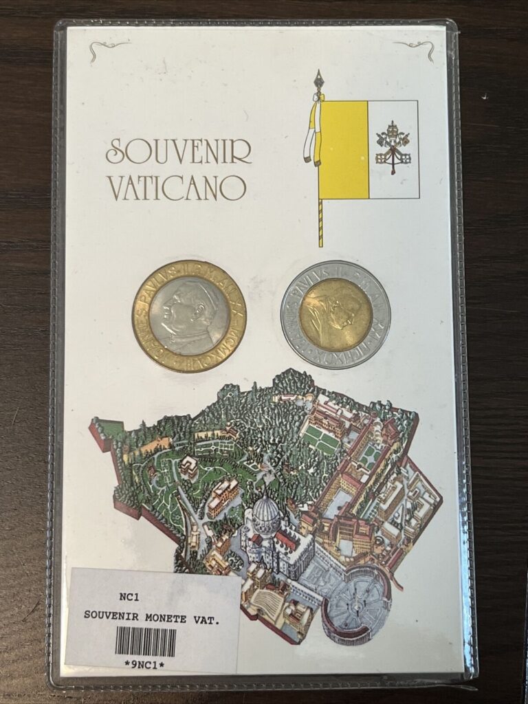 Read more about the article Vintage Vatican City 2 Coin Set Pope John Paul II Vatican City Souvenir