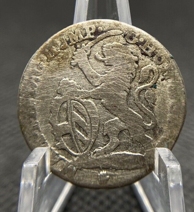 Read more about the article 1750-Hand Austrian Netherlands 1 Escalin World Silver Coin Fine Cond. D0184