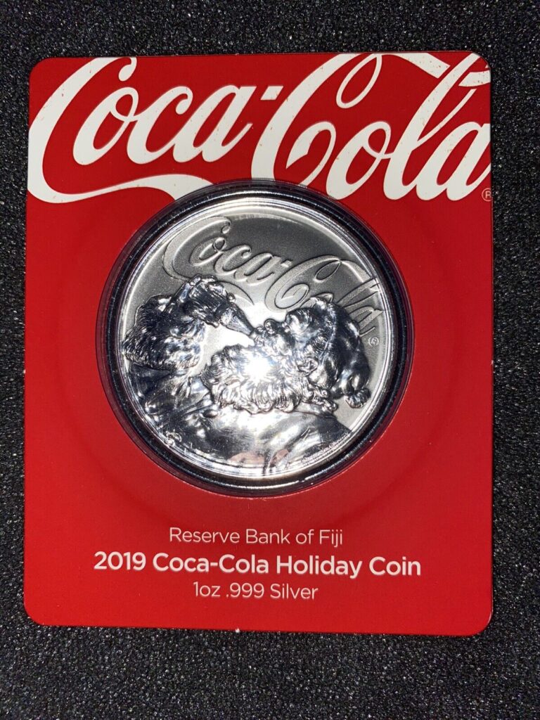 Read more about the article Sealed 2019 1 oz Reserve Bank of FIJI Coca-Cola Holiday Coin .999 Silver $1 Coke