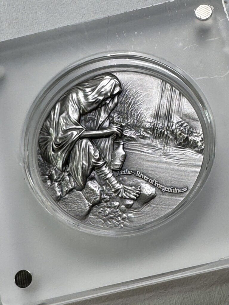 Read more about the article 2025 Gabon 2000 Francs Leth River of Forgetfulness Large Silver Coin Low Mintage