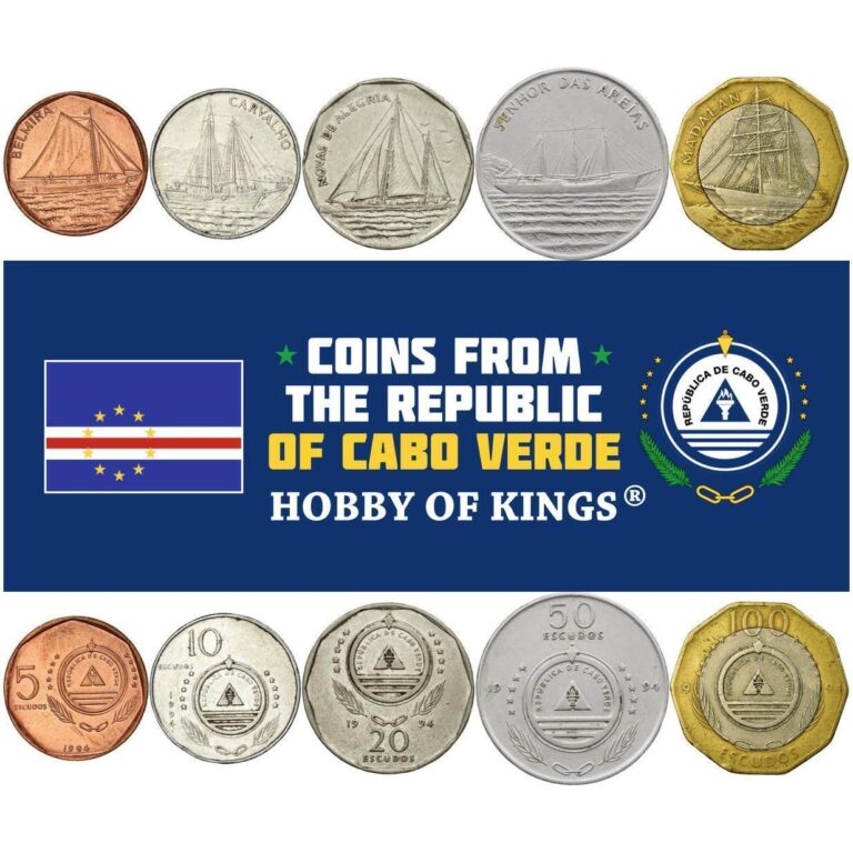 Read more about the article Cape Verde | 5 Coin Set | 5 – 100 Escudos | Cape Verdan Sailing Ships | 1994
