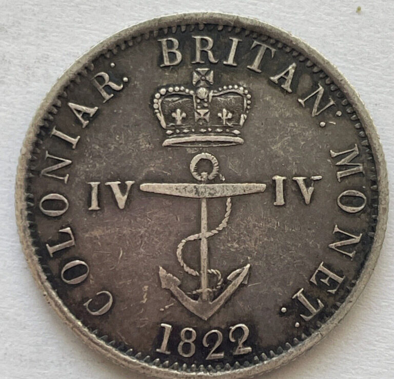 Read more about the article 1822 BRITISH WEST INDIES SILVER 1/8 DOLLAR Bahamas Barbados Jamaica