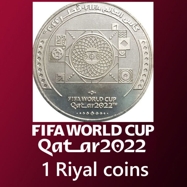 Read more about the article Qatar coins 1 Riyal 2022 FIFA world cup Football Mascot Lusail Emblem Trophy UNC