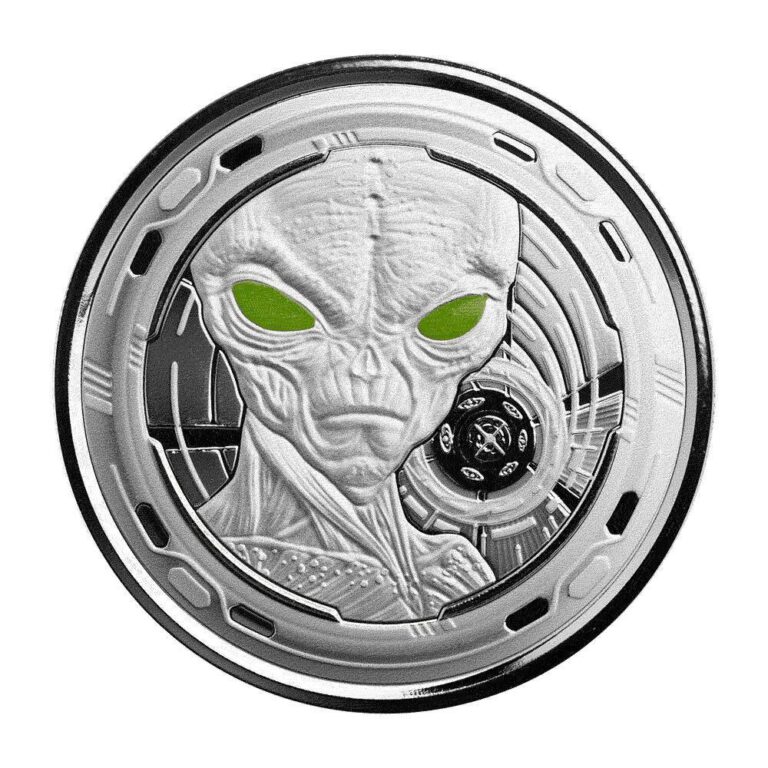 Read more about the article 2022 Ghana 1oz Silver 5 Cedis Colorized Alien Proof