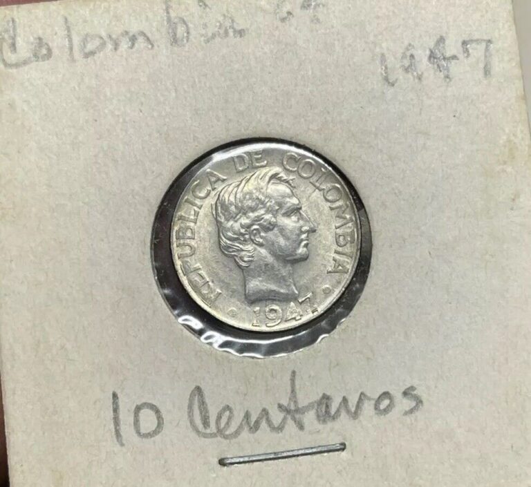 Read more about the article 1947 Colombia 10 Centavos Silver Coin