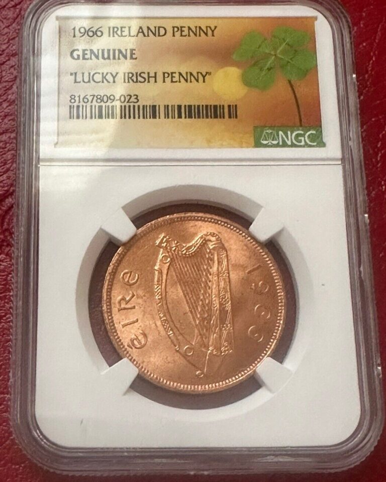 Read more about the article 1966 Ireland 1p – NGC Genuine – Lucky Irish Penny – MS/BU – $85 Retail ☘