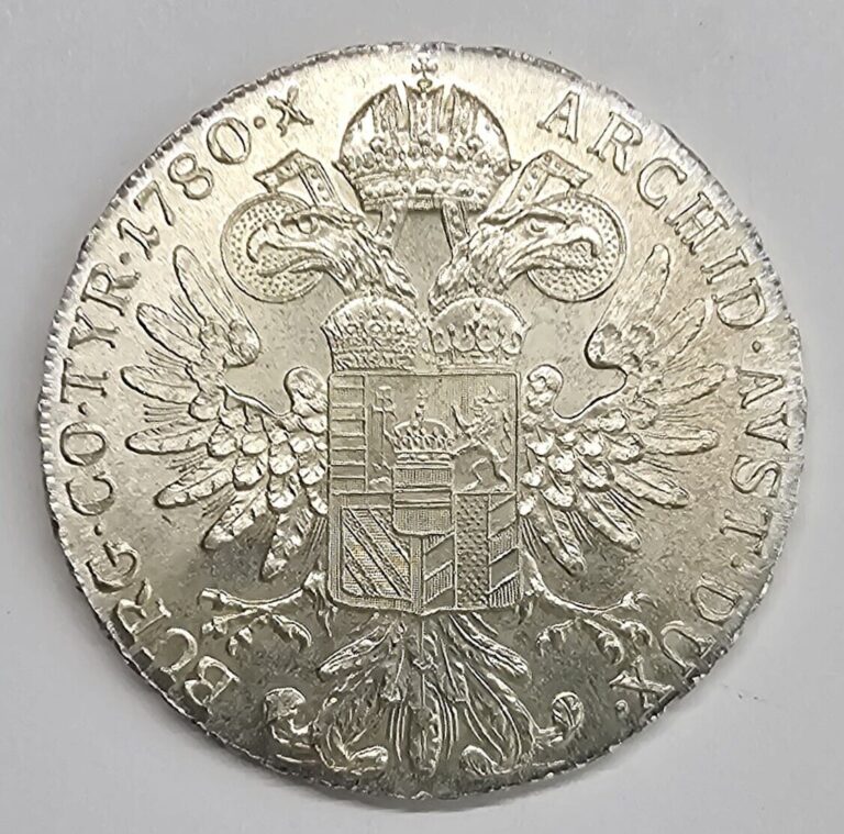 Read more about the article 1780 .833 Silver Austria Maria Theresa Thaler Restrike Coin UNC