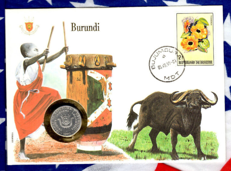 Read more about the article E Coins of All Nations BURUNDI 5 francs 1980 KM-20 UNC