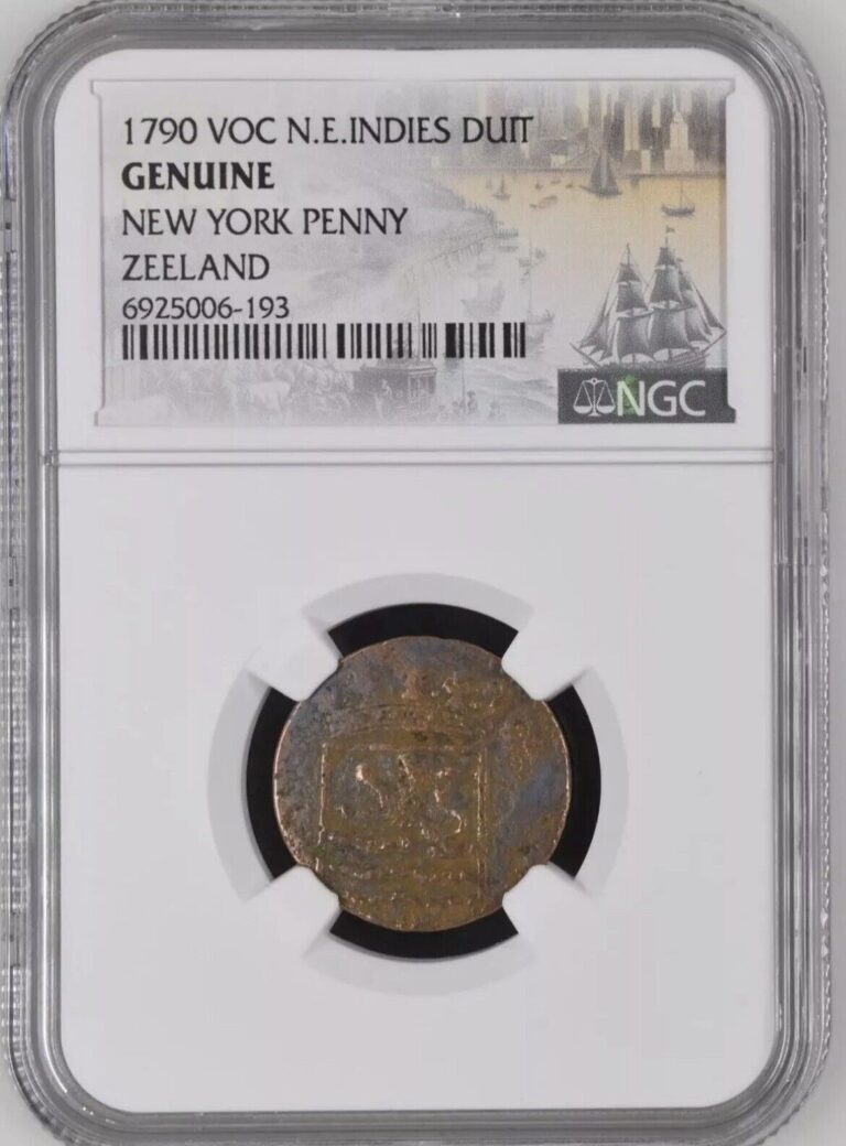 Read more about the article 1790 Dutch East India Company Colonial Old Coin Shipwreck? NEW YORK PENNY NGC