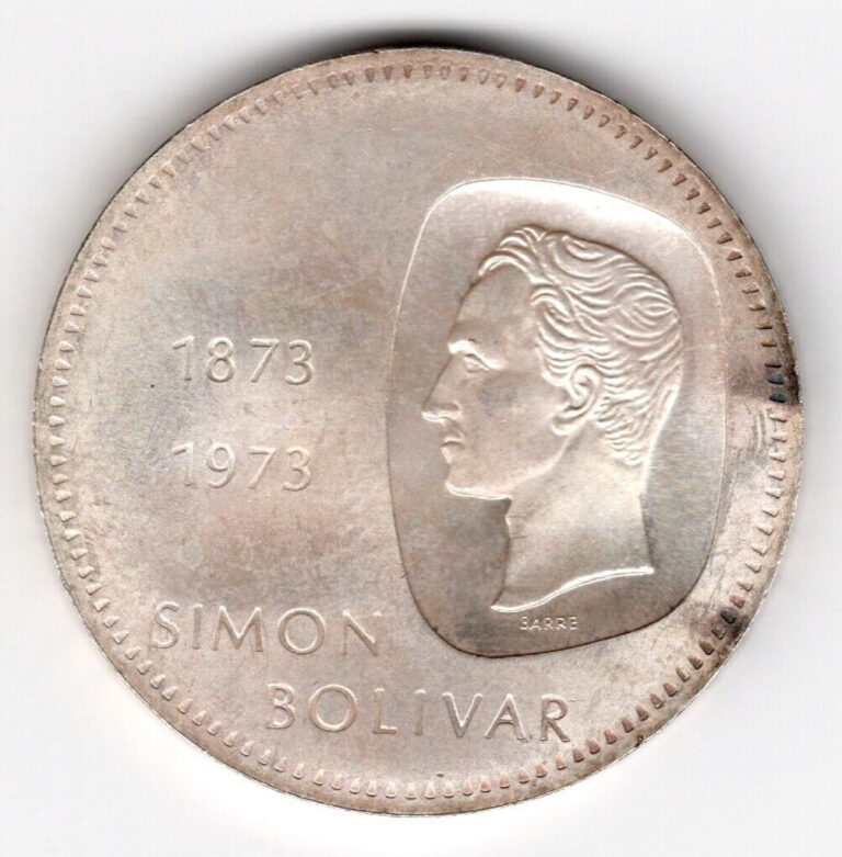 Read more about the article 1973 VENEZUELA SIMON BOLIVAR 10 BOLIVARES SILVER COIN – 27 grams ASW