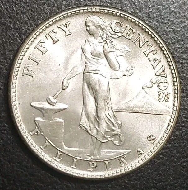 Read more about the article 1944 S PHILIPPINES 50 CENTAVOS AU UNC SILVER COIN KM 183