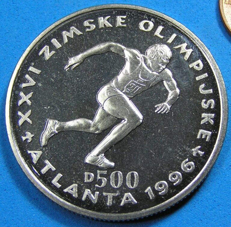 Read more about the article Bosnia and Herzegovina 500 Dinara Coin 1996 Sprinter Olympics  Combined S/H