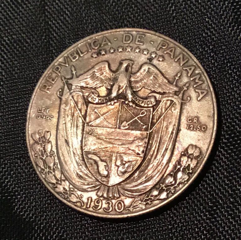 Read more about the article 1930 Panama 1/2 Half Balboa .900 Silver ~ 1st Year  Low Mintage  Subtle Toning.