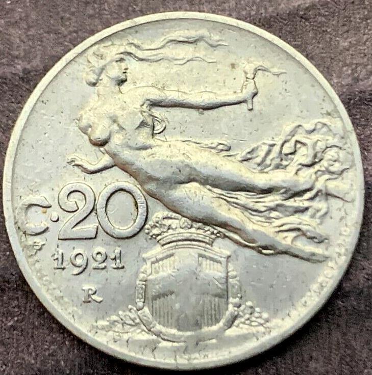 Read more about the article 1921 Italy 20 Centesimi Coin XF       #P57