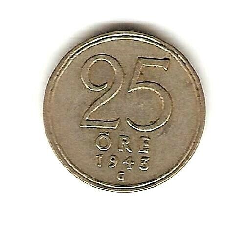 Read more about the article 1943 SWEDEN SILVER COIN 25 ORE – WWII