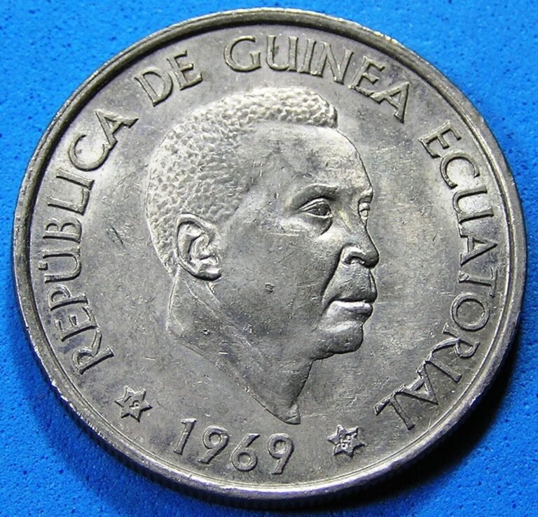 Read more about the article Equatorial Guinea 50 Pesetas Coin 1969 69 in star  KM-4  Free S/H after 1st item