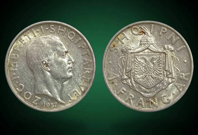 Read more about the article ALBANIA 1937 –  FRANG.AR . SILVER COIN- No 9