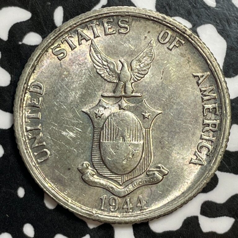 Read more about the article 1944-S U.S. Philippines 50 Centavos Lot#E6138 Silver! High Grade! Beautiful!