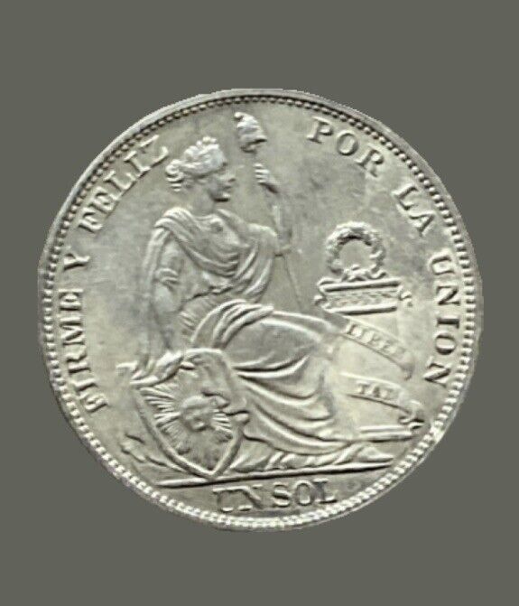 Read more about the article 1916 Peru Un One Sol • About Uncirculated • Silver Crown Size World Coin PER003