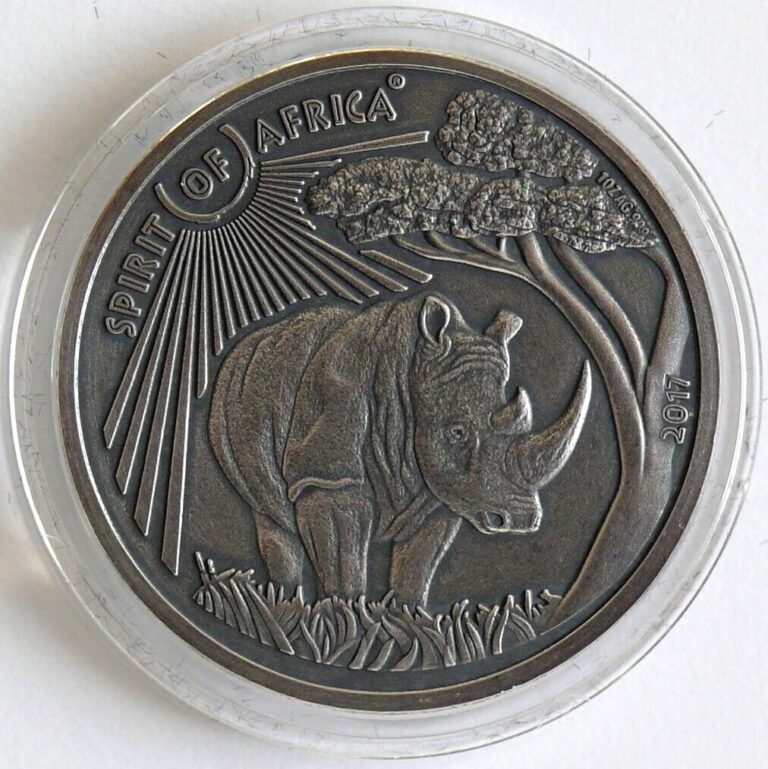 Read more about the article Burkina Faso 1000 Francs 2017 Spirit of Africa – Rhinestone Under Tree  1 Oz Silver