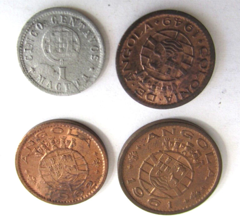 Read more about the article 4-1927-1962 ANGOLA (Africa) Portuguese Colony World Coins  50 Centavos-5 Cent