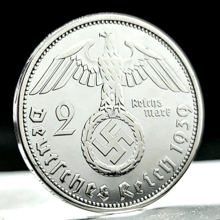 Read more about the article Nazi Germany *Beautiful* Genuine WW2 Third Reich 2 Reichsmark 62.5% Silver Coin