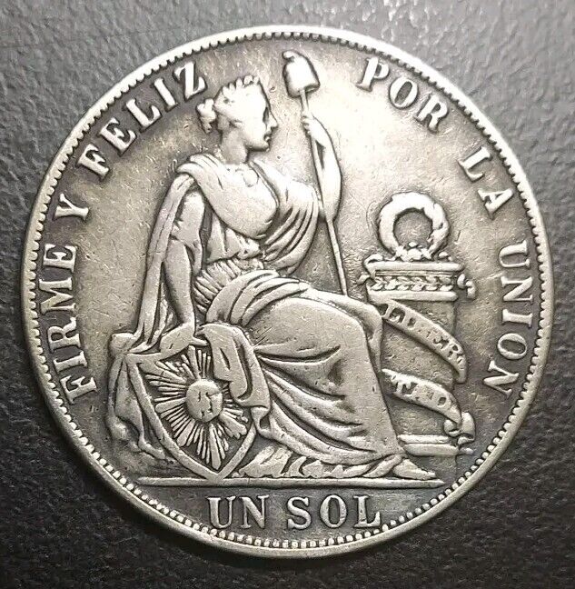 Read more about the article 1891 TF Peru 1 Un Sol Silver Old Coin KM 196