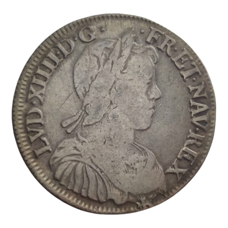 Read more about the article France Louis XIV 1649 B 1/2 Ecu Silver Coin Rouen Mint Sun King 12F