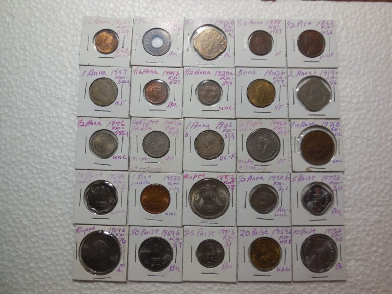 Read more about the article LOT OF 25 OLD COINS FROM INDIA BRITISH and REPUBLIC ISSUES