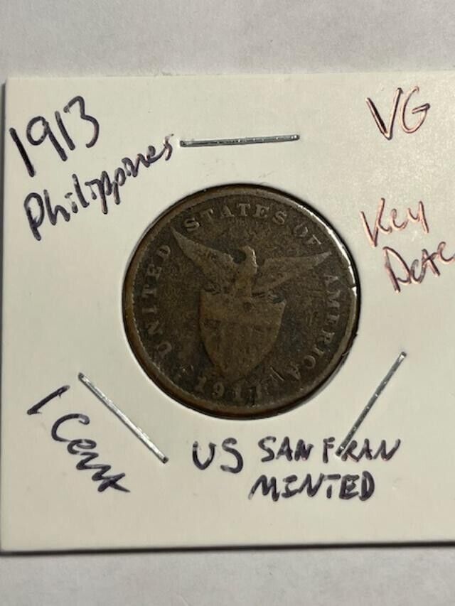 Read more about the article 1913 PHILIPPINES CENT – Excellent Rare Date Coin –