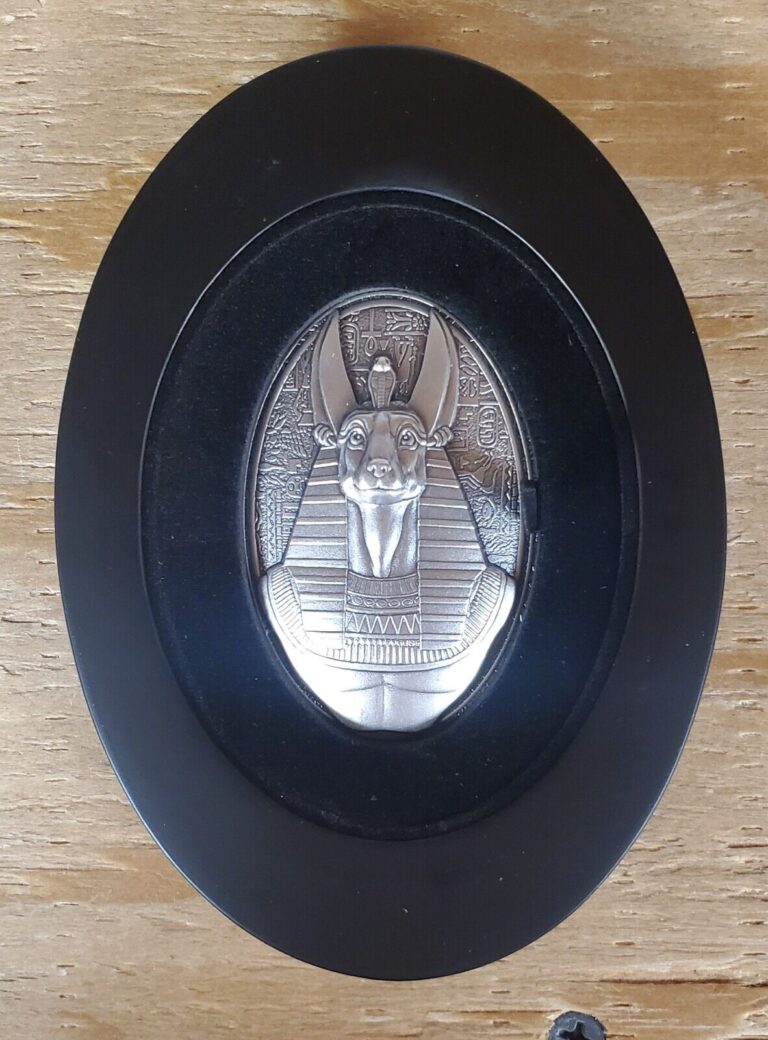 Read more about the article 2024 Djibouti Lord of the Sacred Land Anubis 3oz Silver Egg Shaped Coin