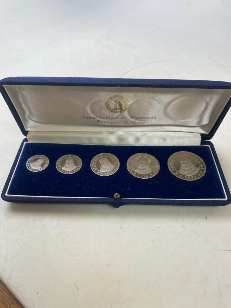 Read more about the article Nicaragua 5 Proof Set Coins 1972 Original Box  NO COA  FREE SHIPPING!