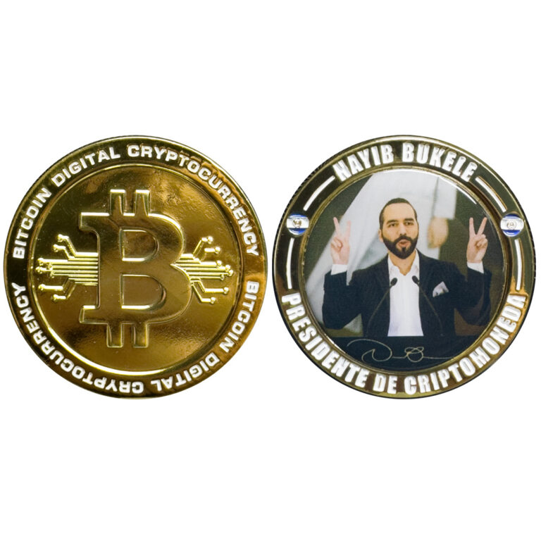 Read more about the article DL3-04 El Salvador Presidente Nayib Bukele huge BLOCKCHAIN Coin for Crypto Presi