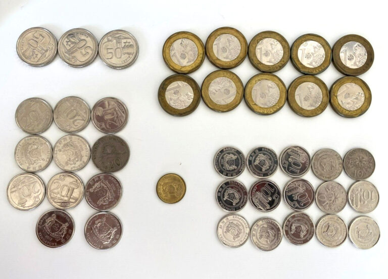 Read more about the article Lot of Singapore coins  5 10 20 50 Cents 1 Dollar Bimetal