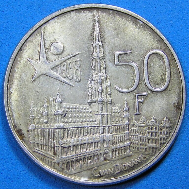 Read more about the article Belgium 50 Francs .835 Silver Coin 1958  KM-151.1  Free S/H after 1st item