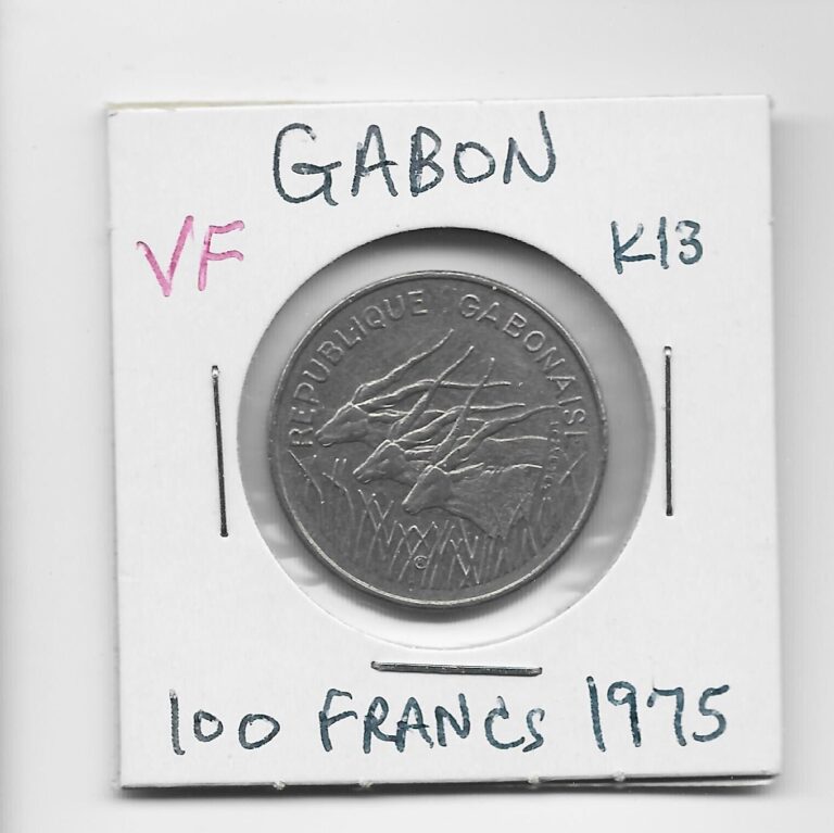 Read more about the article Gabon (now Central African States) 100 Francs 1975 K13 Obsolete Eland Antelope