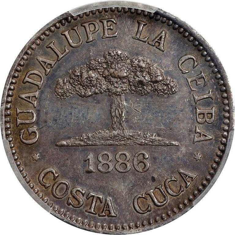 Read more about the article 1886 GUATEMALA ALBERTO FLORES SILVER PLANTATION 1 REAL TOKEN PCGS AU DETAILS