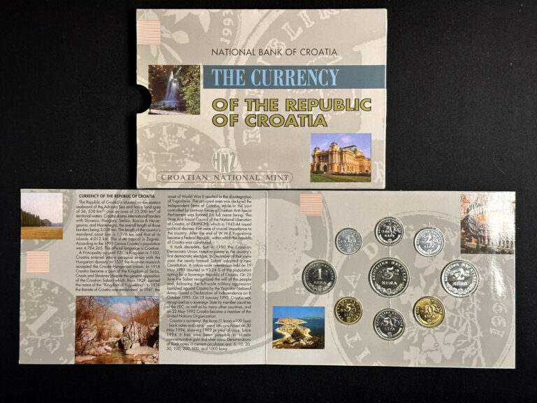 Read more about the article Croatia Complete Mint Set of 9 Coins  1993 UNC in Original Holder